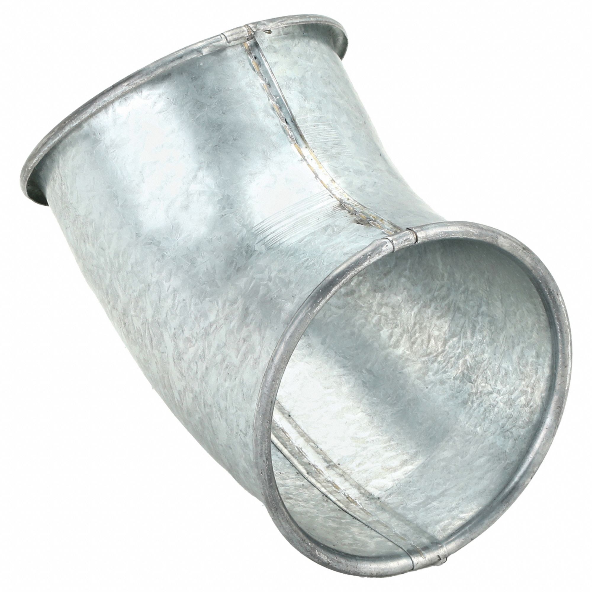 45 Degree Elbow: Steel, For 4 in Duct Dia, 6 1/2 in Overall Lg, 45° Angle, 1 in Centerline Radius