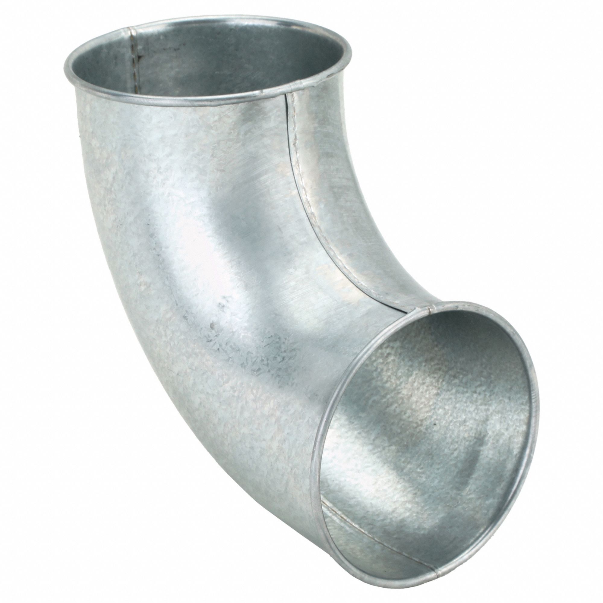 90 Degree Elbow: Steel, For 4 in Duct Dia, 10 in Overall Lg, 90° Angle, 1 in Centerline Radius