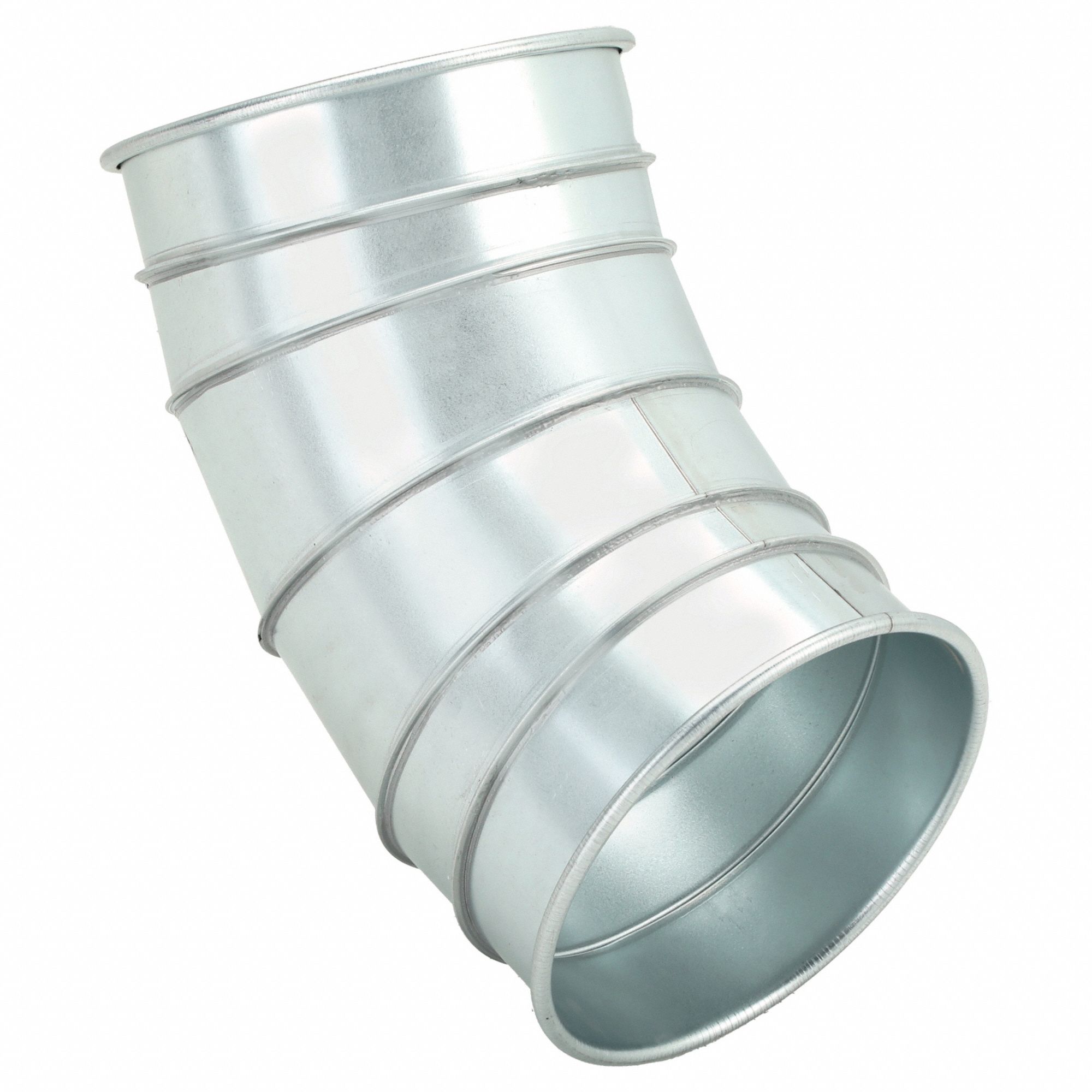 45 Degree Elbow: Steel, For 8 in Duct Dia, 15 1/4 in Overall Lg, 45° Angle, 8 in Outlet Dia