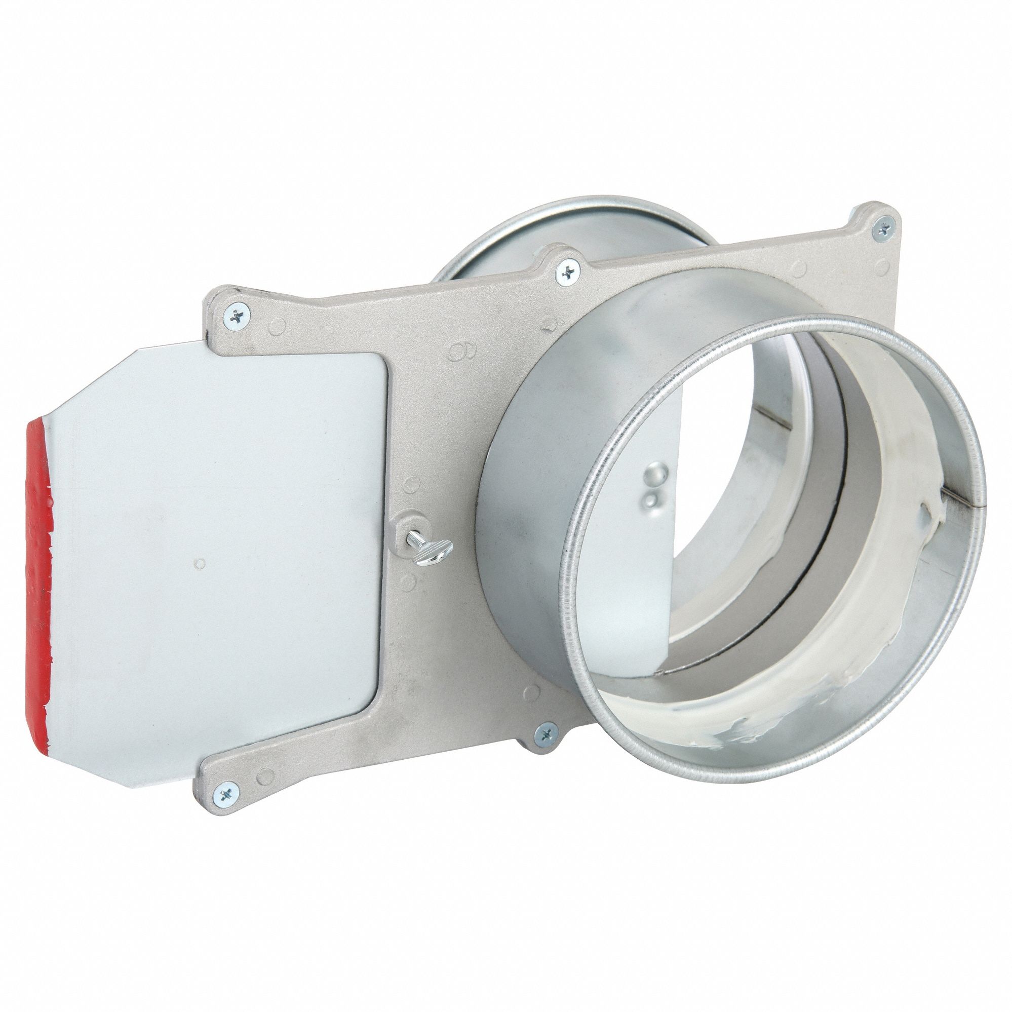 Blast Gate: Aluminum, For 6 in Duct Dia, 5 3/4 in Overall Lg, 22 ga Material Thick, Aluminum