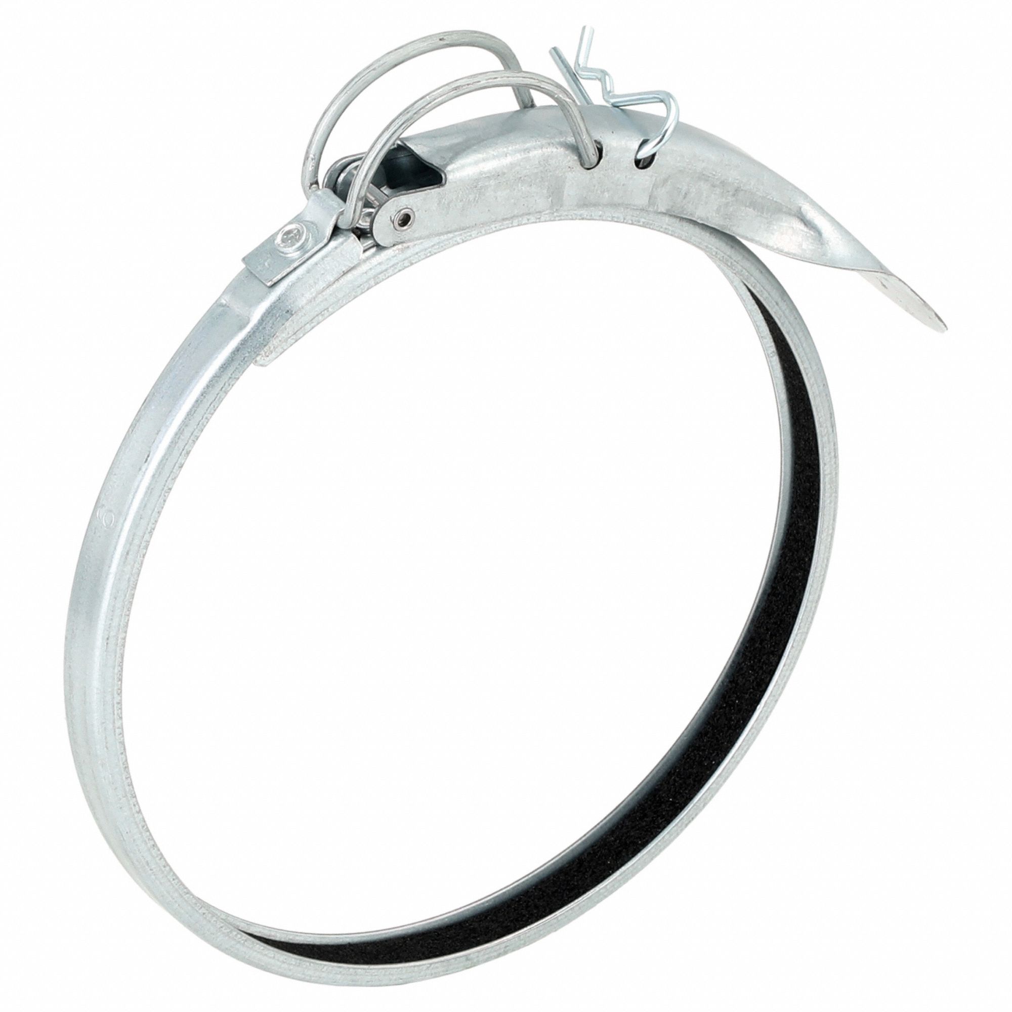 Duct Clamp: Steel, For 6 in Duct Dia, 6 in Overall Lg, 22 ga Material Thick, Galvanized Steel