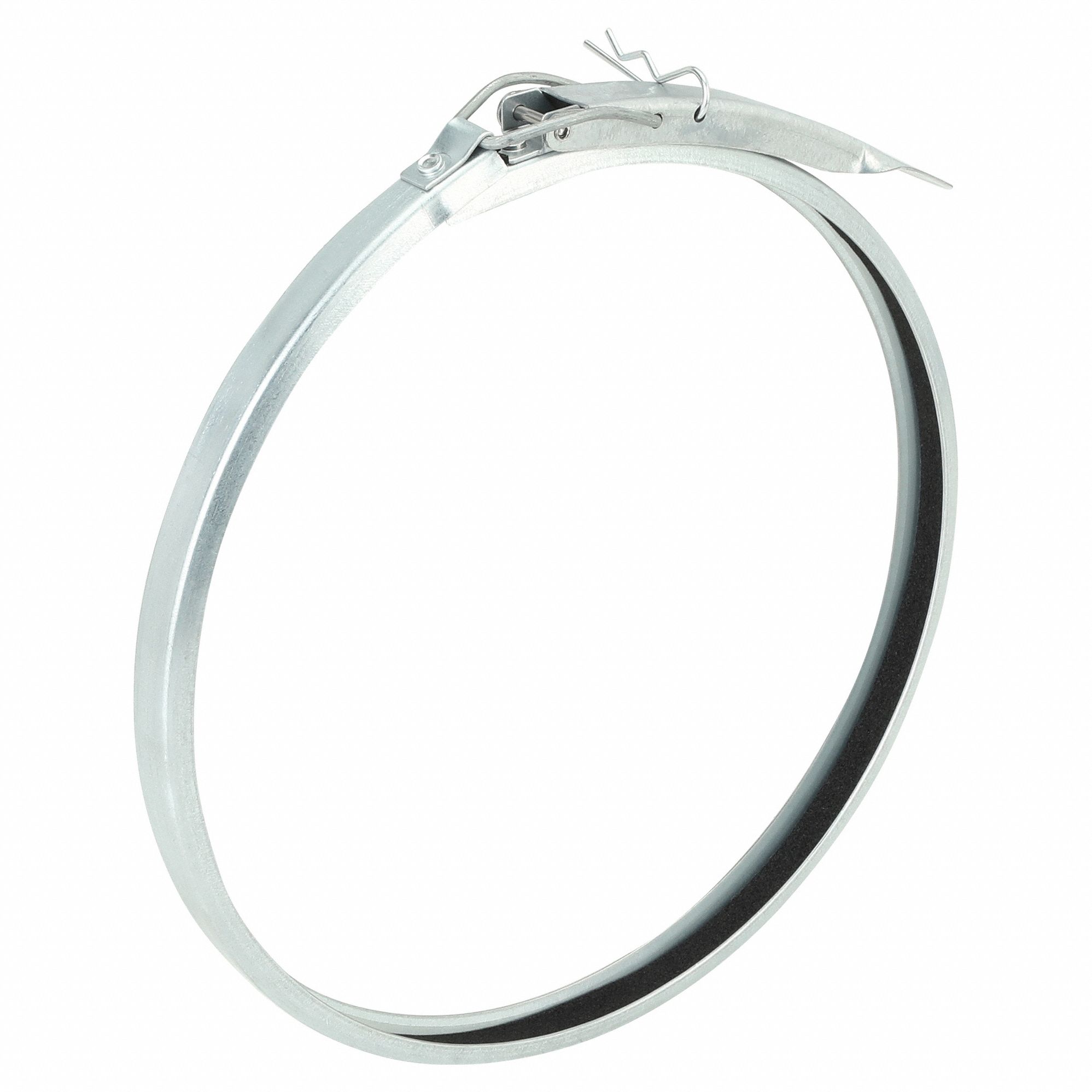 Duct Clamp: Steel, For 12 in Duct Dia, 12 in Overall Lg, 22 ga Material Thick, Galvanized Steel