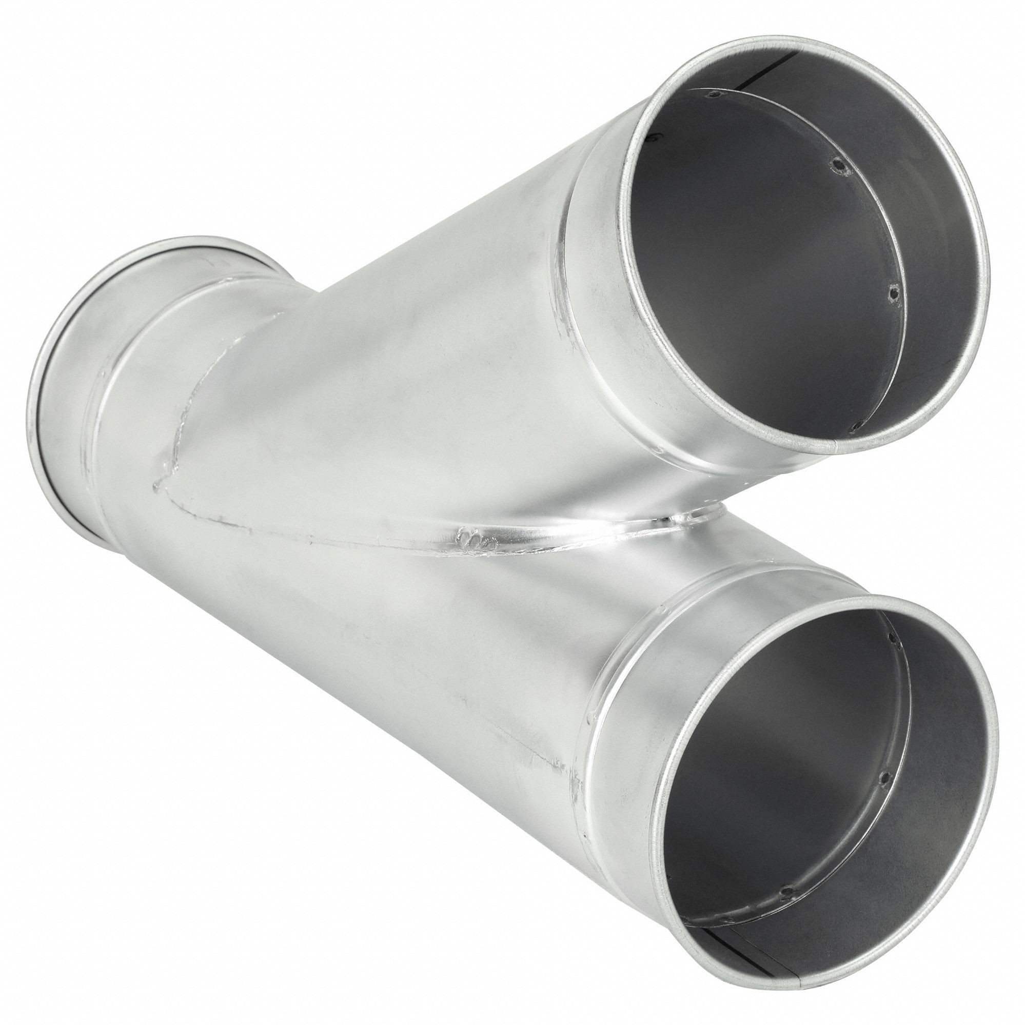 4"dia 17"L 30° GSteel Wye Branch: Steel, For 4 in Duct Dia, 17 in Overall Lg, 30° Angle