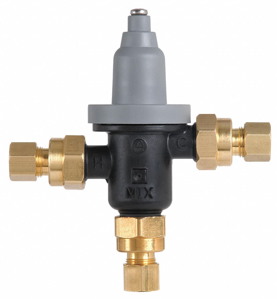 BRADLEY 3/8 in Compression Inlet Type Mixing Valve, GlassFilled
