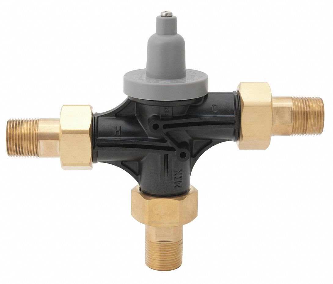 Thermostatic Mixing Valve: 3/4 in Inlet Connection Size, 3/4 in Outlet Connection Size