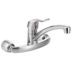 Low-Arc-Spout Single-Joystick-Handle Two-Hole Widespread Wall-Mount Kitchen Sink Faucets