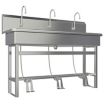 Freestanding, Three-Person Hand Sinks & Hand Wash Stations With Faucets