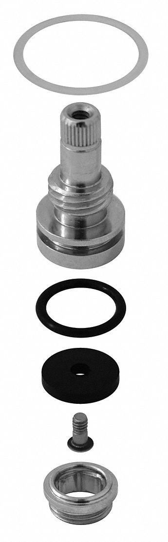 Valve Repair Kit: Brass, Chrome plated, 3 in Overall Lg