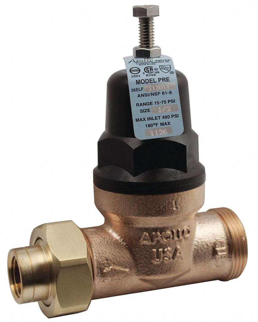 WATER PRESSURE REDUCING VALVE: NPT X NPT, 1 IN PIPE, BRONZE, 15 PSI TO 75 PSI, NPT X NPT