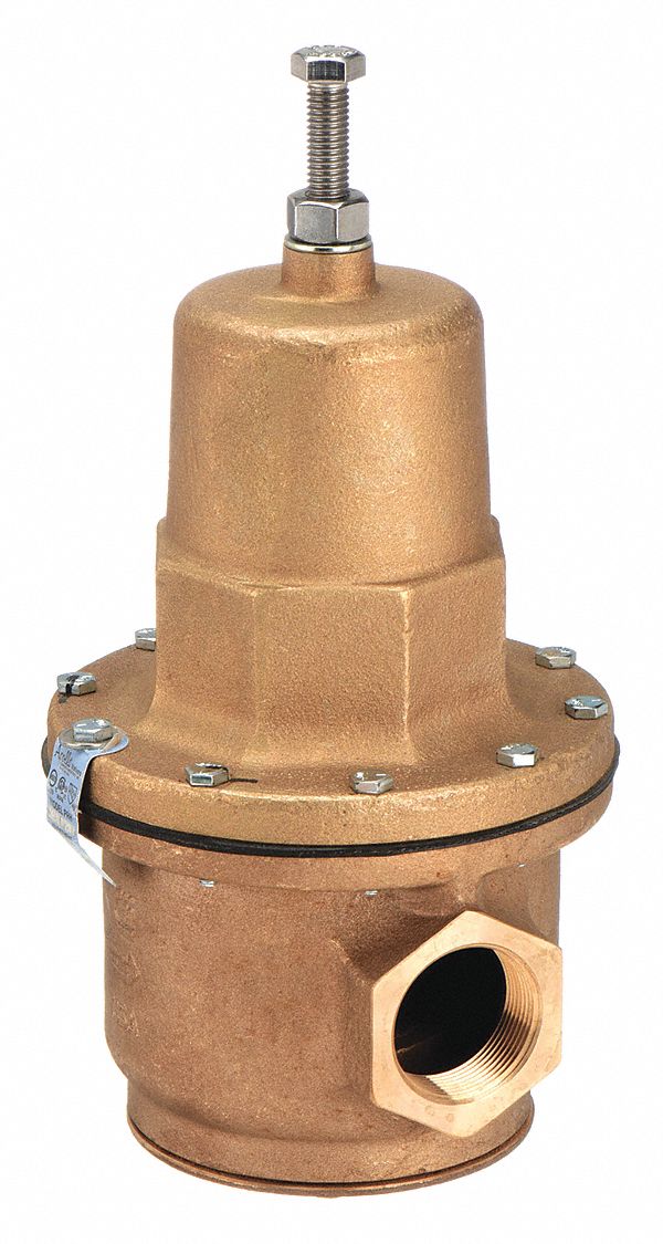 Water Pressure Reducing Valve: NPT x NPT, 3 in Pipe Size, Bronze, 25 psig to 75 psig