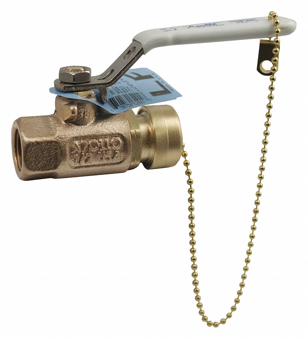 APOLLO Ball Valve 1/2 in Pipe Size, Full, 600 psi CWP Max. Pressure