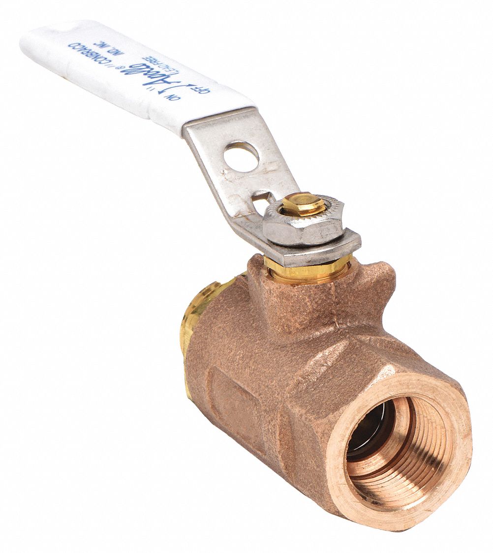 MANUAL TWO-WAY BALL VALVE: ¾ IN SIZE, BRONZE, STRAIGHT, 600 PSI MAX. PRESSURE (CWP), LEVER