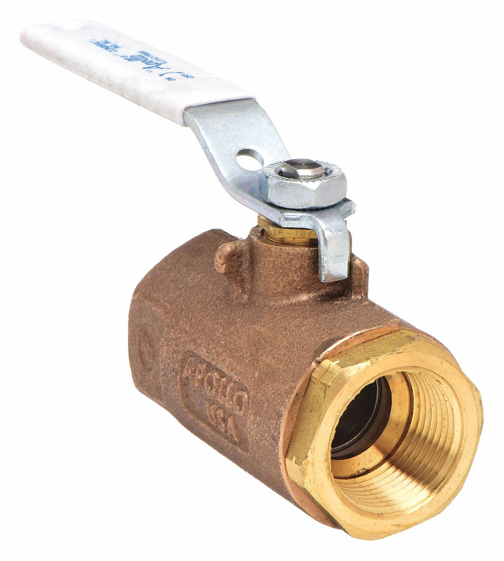 MANUAL TWO-WAY BALL VALVE: 1¼ IN SIZE, BRONZE, STRAIGHT, FNPT X FNPT, STD PORT BALL PORT