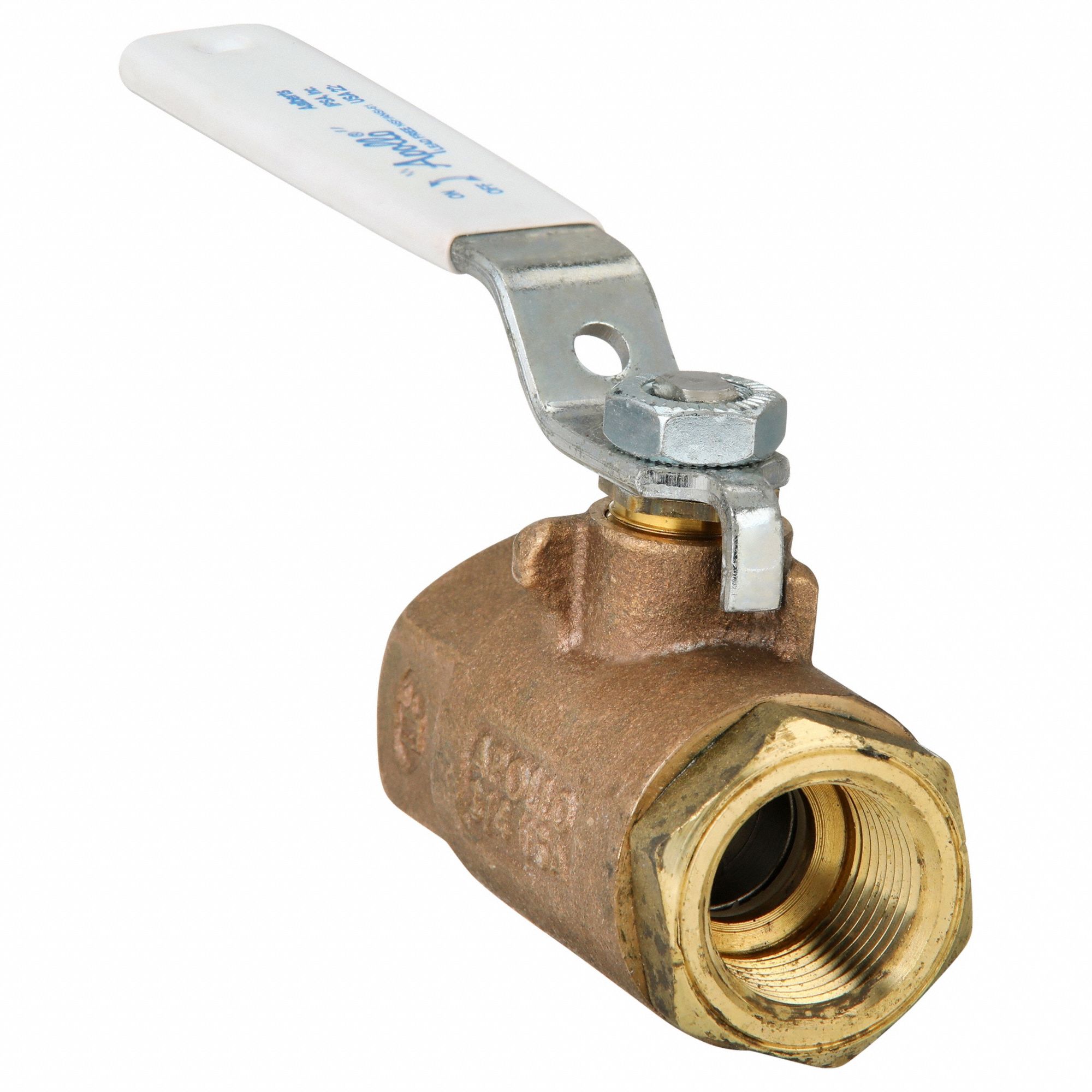 Manual Two-Way Ball Valve: 3/4 in Size, Bronze, Straight, FNPT x FNPT, Std Port Ball Port