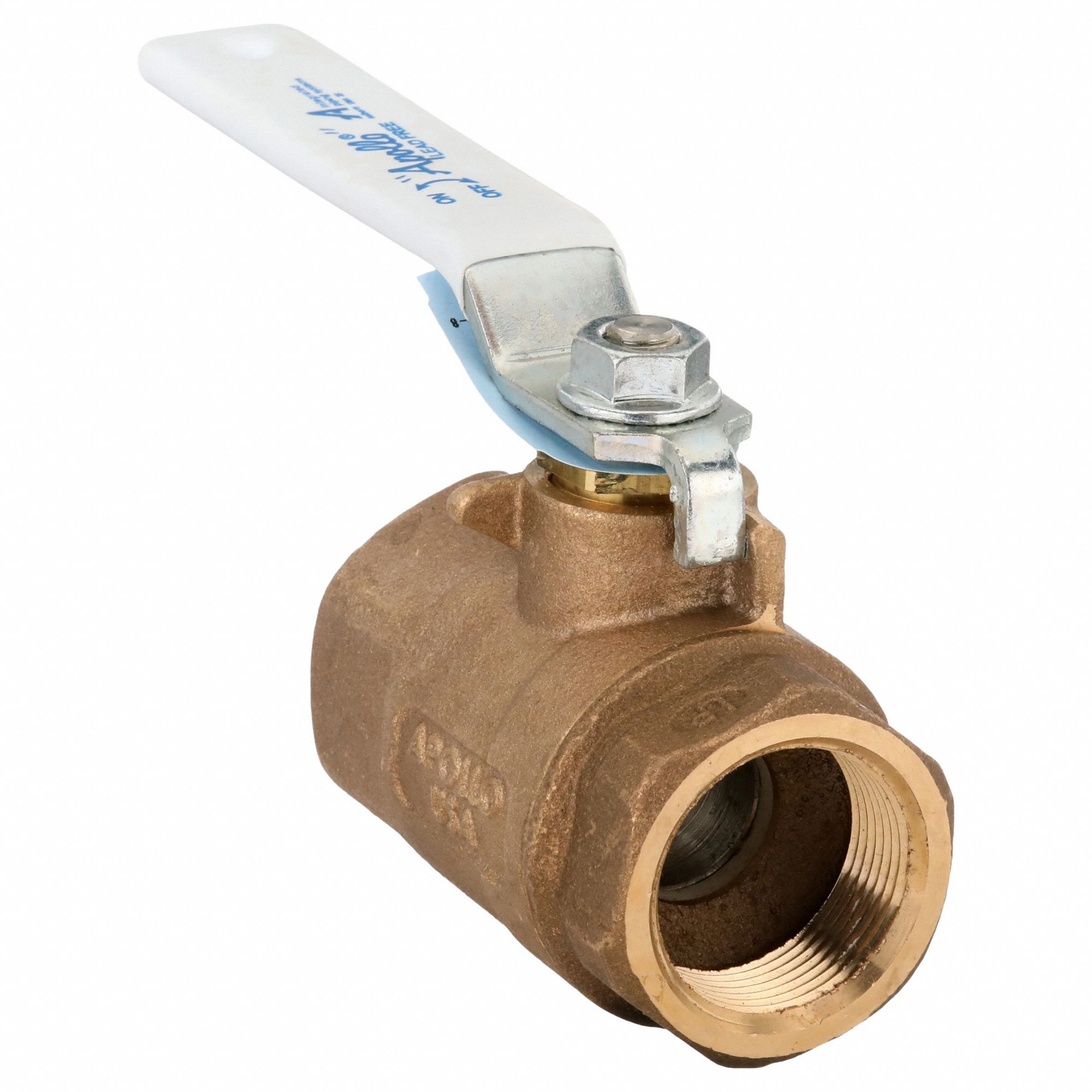 Manual Two-Way Ball Valve: 1 1/4 in Size, Bronze, Straight, FNPT x FNPT, Std Port Ball Port