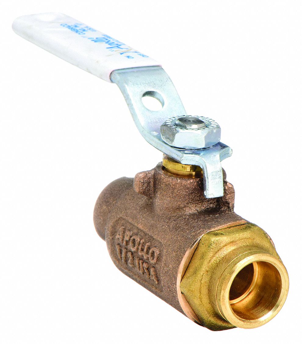 MANUAL TWO-WAY BALL VALVE: ½ IN SIZE, BRONZE, STRAIGHT, SWEAT X SWEAT, STD PORT BALL PORT