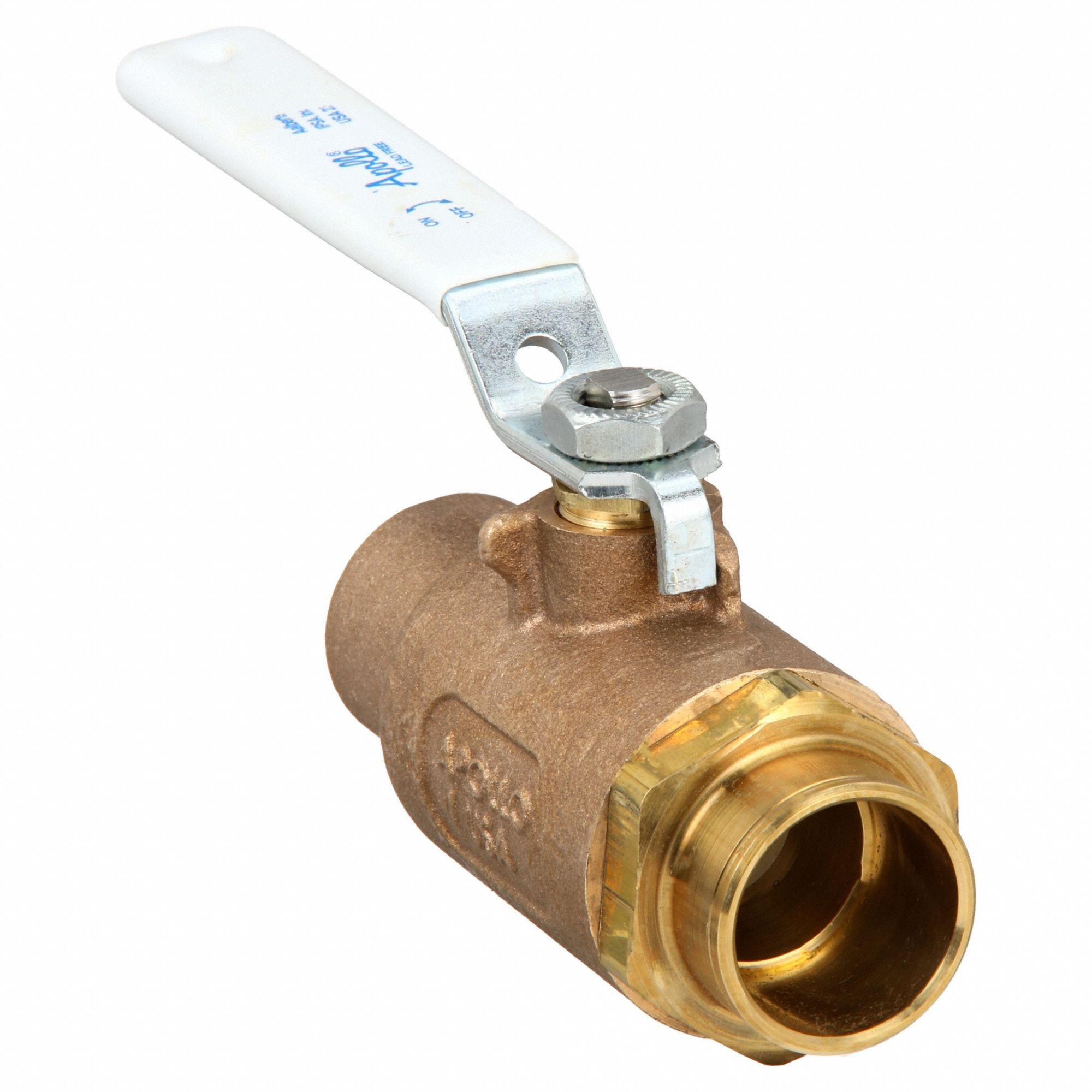 Manual Two-Way Ball Valve: 1 in Size, Bronze, Straight, Sweat x Sweat, Std Port Ball Port