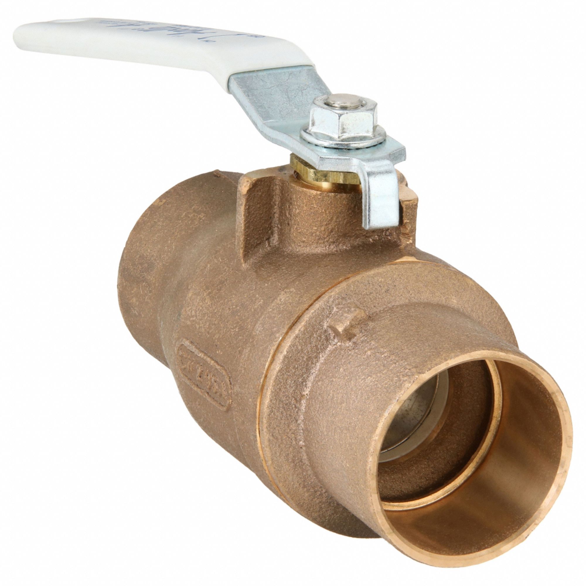 Manual Two-Way Ball Valve: 2 in Size, Bronze, Straight, Sweat x Sweat, Std Port Ball Port