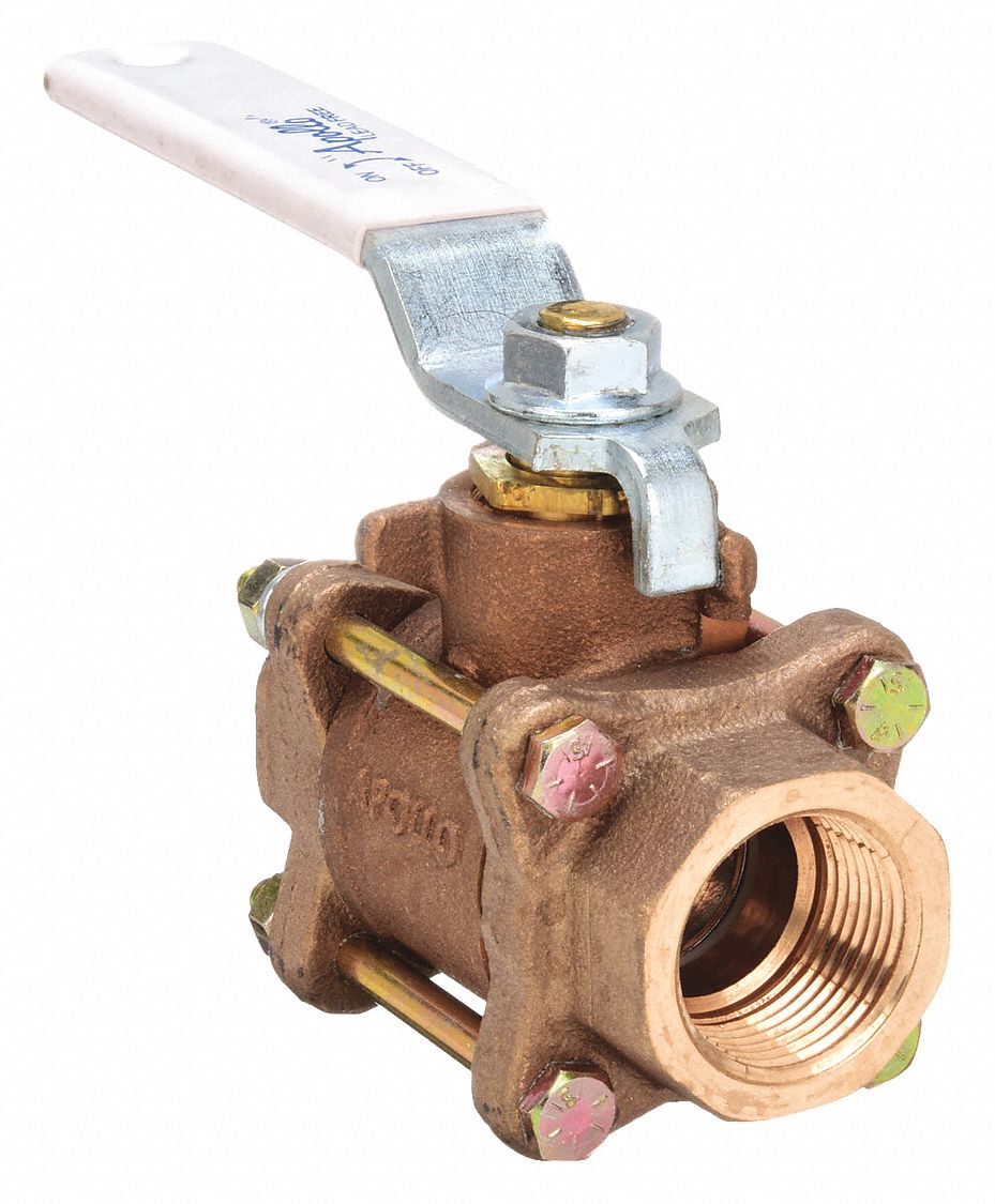 MANUAL TWO-WAY BALL VALVE: 1 IN SIZE, BRONZE, STRAIGHT, FNPT X FNPT, FULL PORT BALL PORT