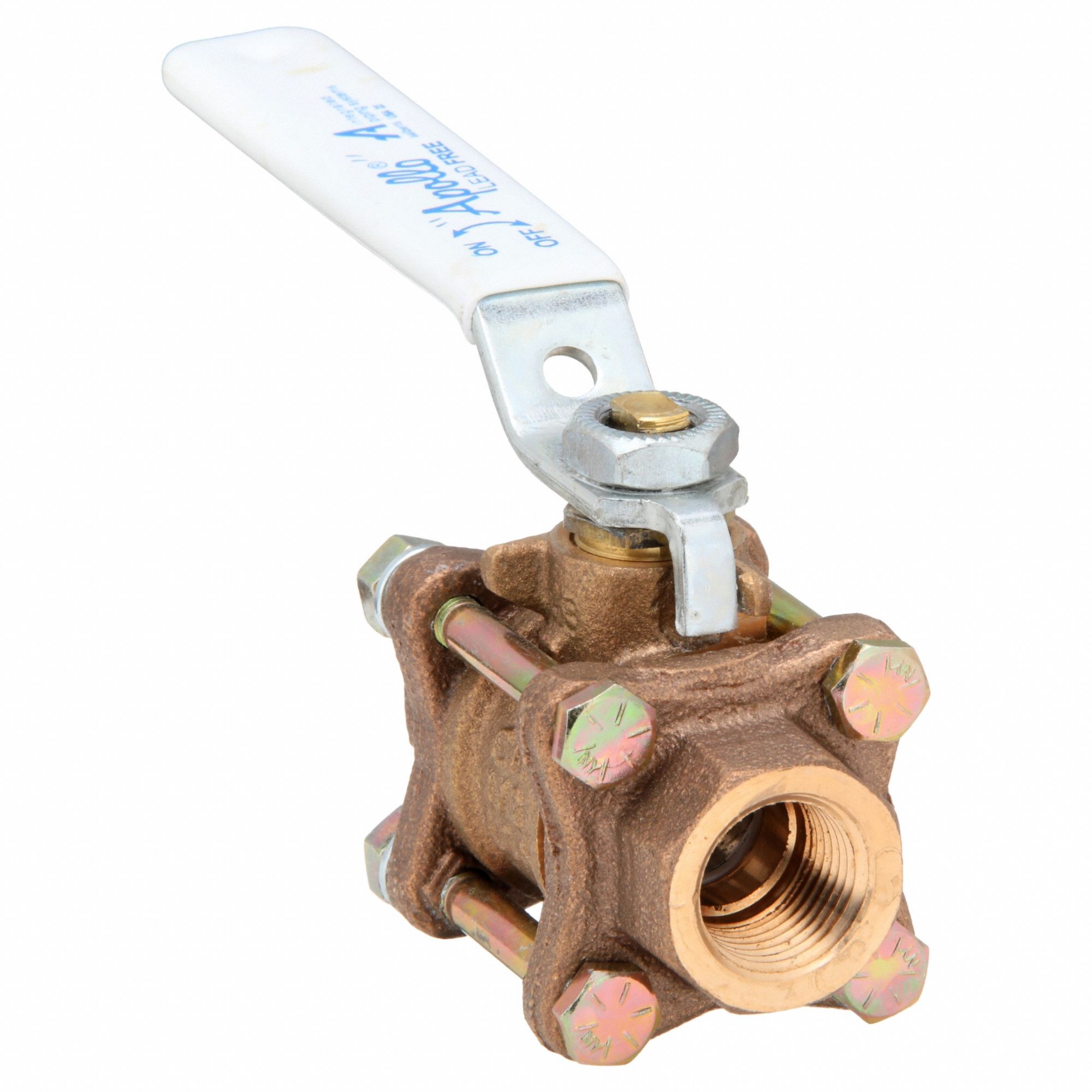 Manual Two-Way Ball Valve: 1/2 in Size, Bronze, Straight, FNPT x FNPT, Full Port Ball Port