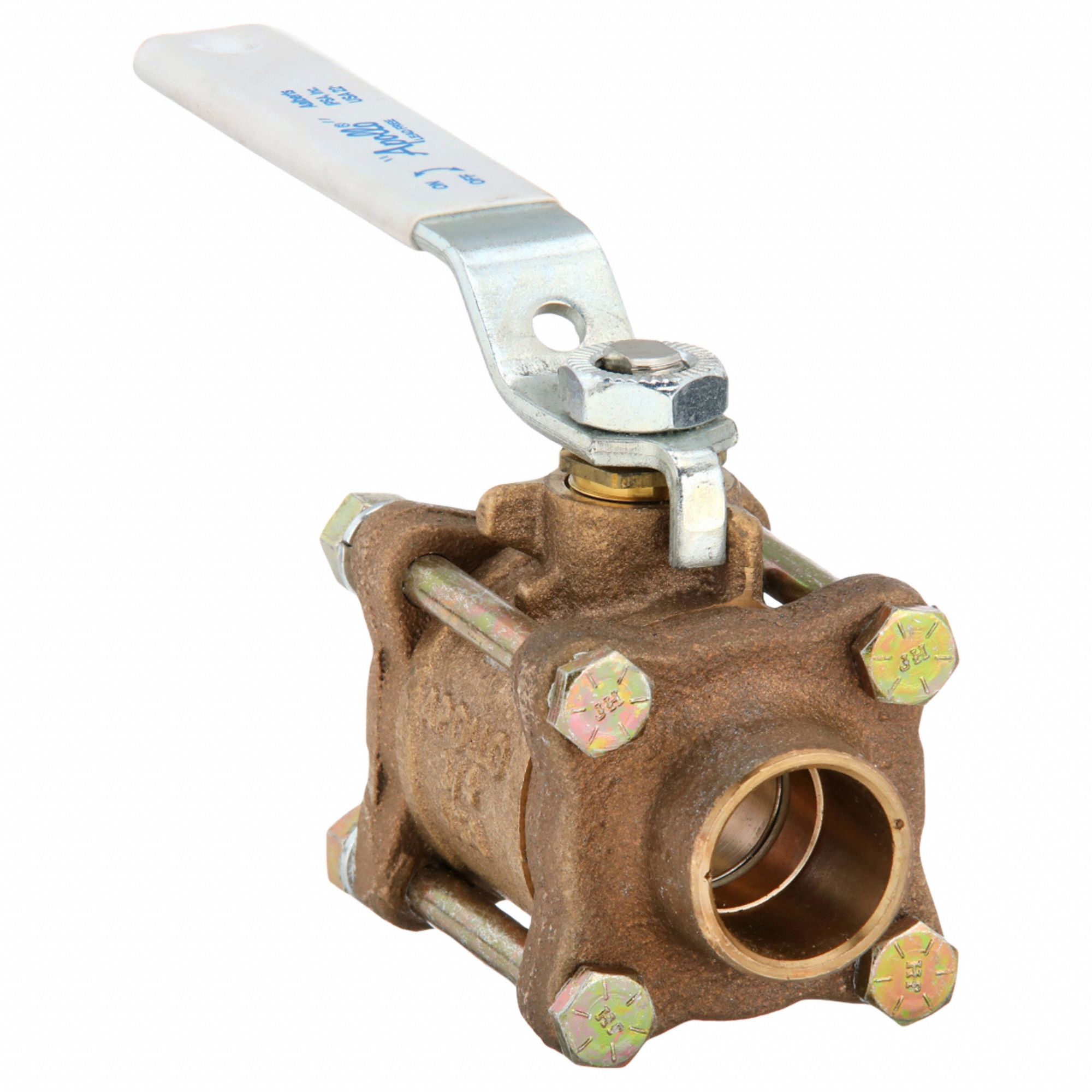 Manual Two-Way Ball Valve: 3/4 in Size, Bronze, Straight, Sweat x Sweat, Full Port Ball Port