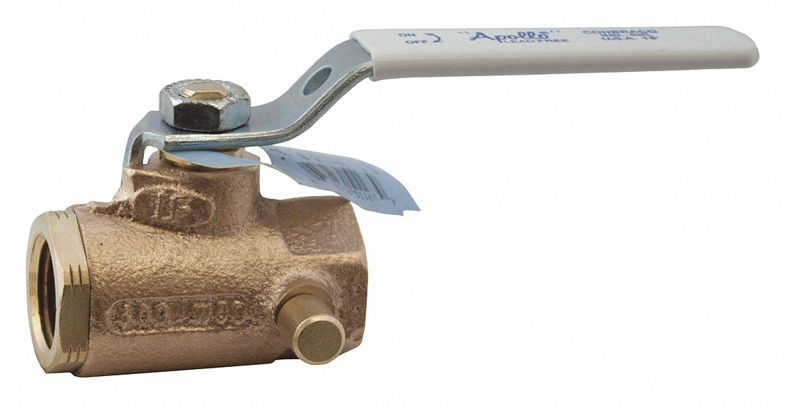 MANUAL TWO-WAY BALL VALVE: ¾ IN PIPE SIZE, FNPT X FNPT, BRASS, 600 PSI MAX. OP PRESSURE