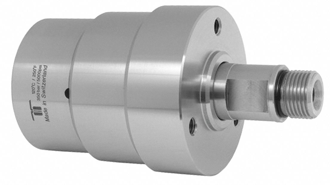 Rotary Union: Straight, 304 Stainless Steel, 1 Passages, 3/8 in G M Rotating Shaft, 304