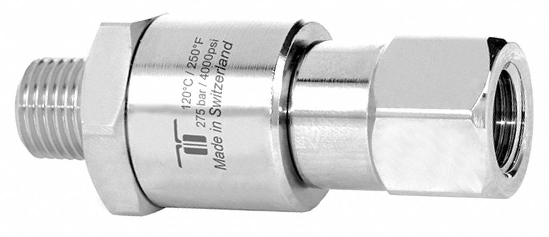 Rotary Union: Straight, Nickel-Plated Brass, 1 Passages, 1/4 in NPTF Rotating Shaft, 304