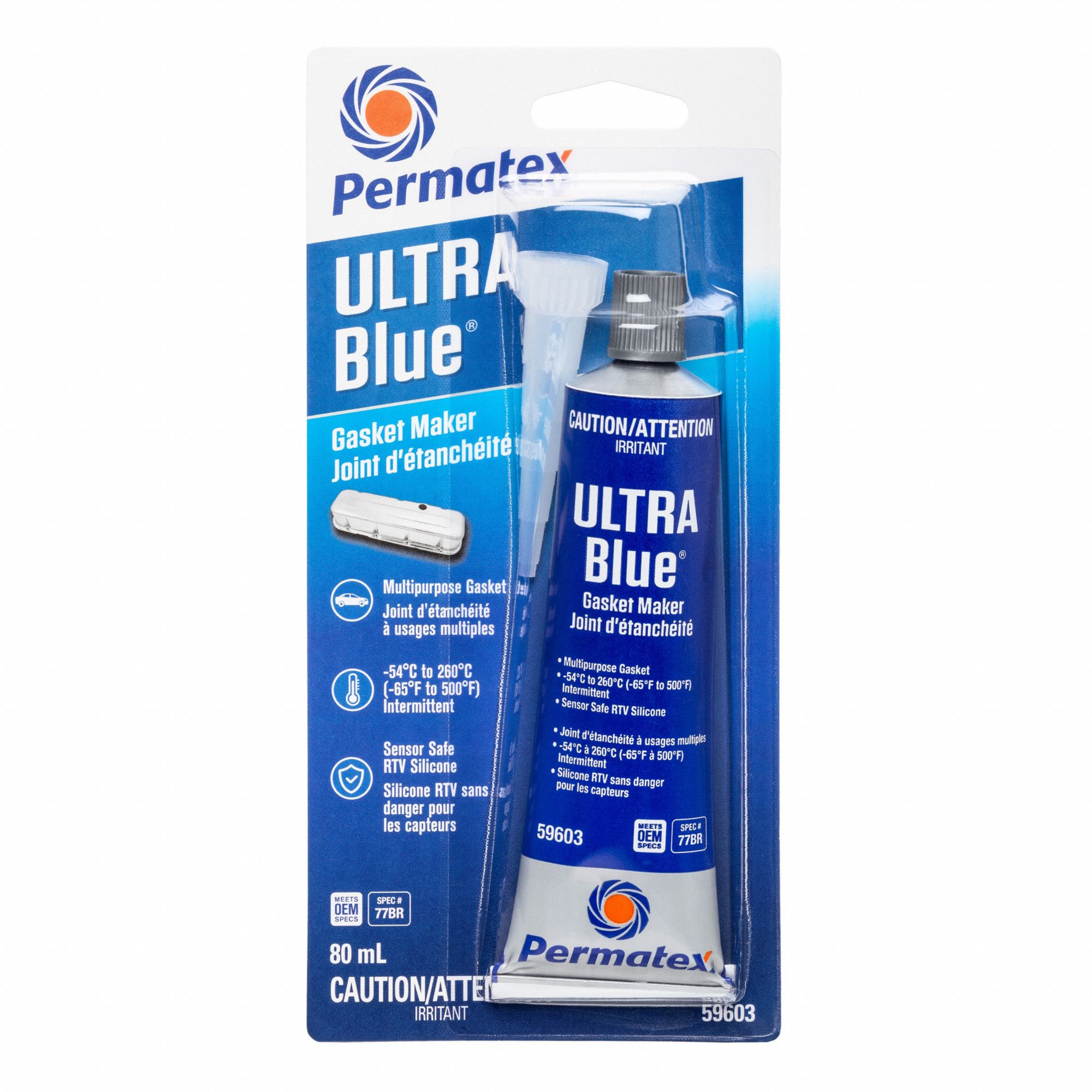 GASKET MAKER, RTV, NON-SAG PASTE, TEMP RANGE -54 TO 260 ° C, CURE 24 HR, BLUE, 80 ML, SILICONE