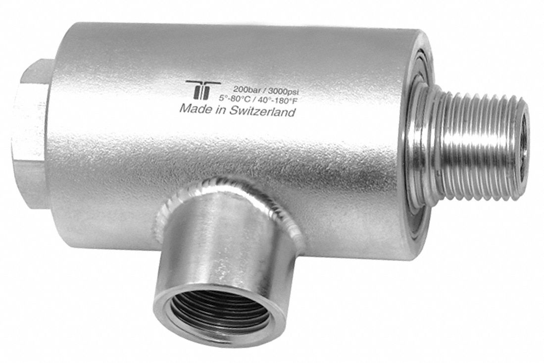 Rotary Union: Elbow, 304 Stainless Steel, 1 Passages, 3/4 in NPTM Rotating Shaft, 304