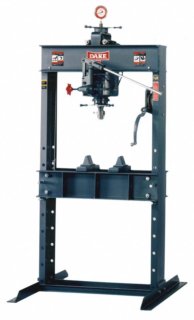 HYDRAULIC PRESS, MANUAL PUMP, H-FRAME, 50 TON FRAME CAPACITY, 18 IN STROKE