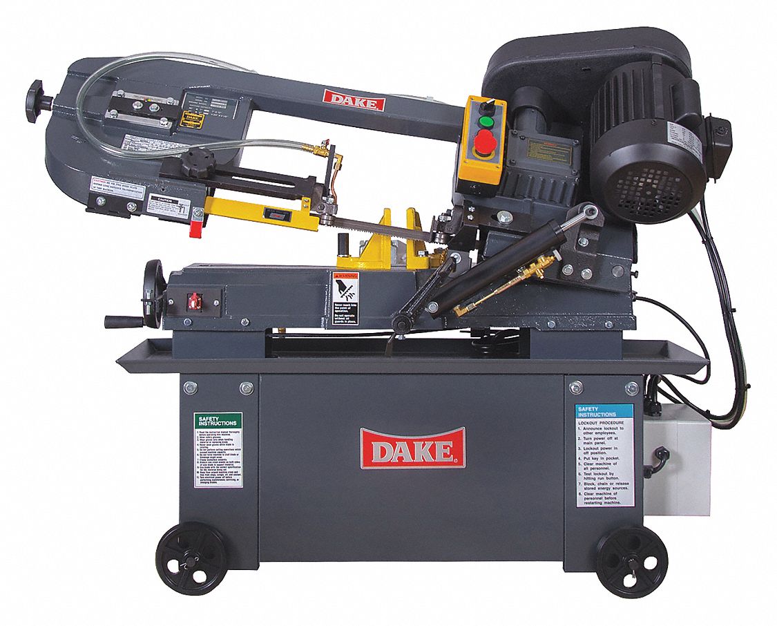 DAKE CORPORATION Band Saw: 7 in x 12 in, 85 to 235, 45° Right, 13.8 A, 1  Phase, 110V AC/120V AC