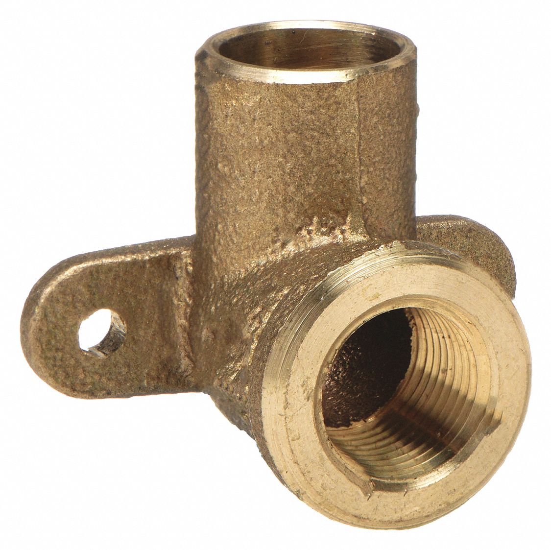 Sweat Fitting Elbow: 1/2 in CTS x 3/8 in Pipe, Cup x FNPT, Drop Ear, Bronze