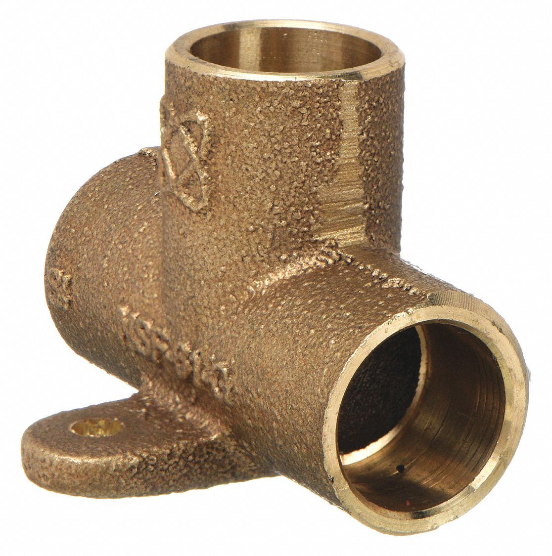 Sweat Fitting Tee: 1/2 in CTS x 1/2 in CTS x 1/2 in CTS, Cup x Cup x Cup, Low Lead Bronze