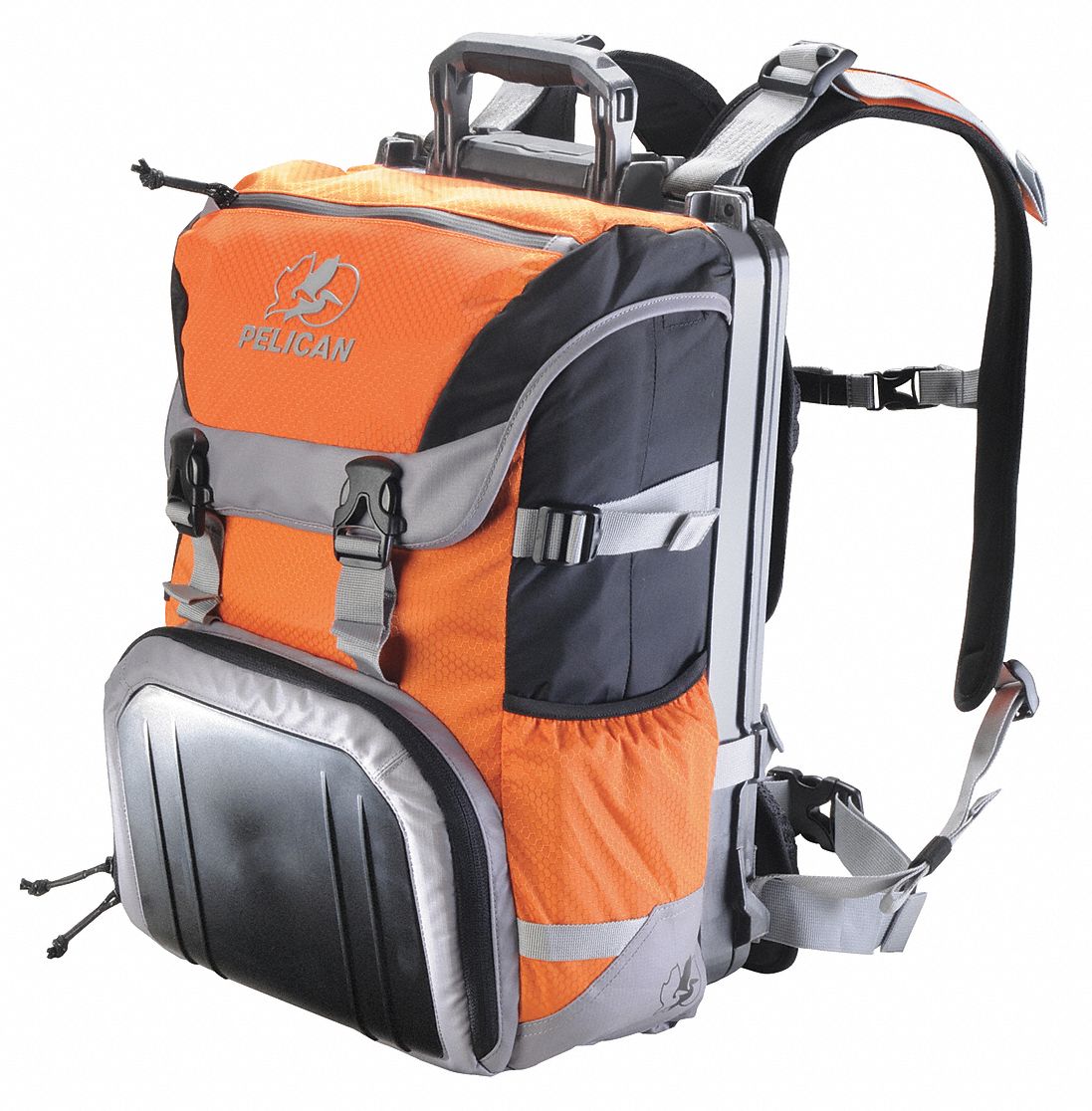 Nylon Laptop Backpack for Laptops Up to 14 in, Orange/Black/Gray - Grainger