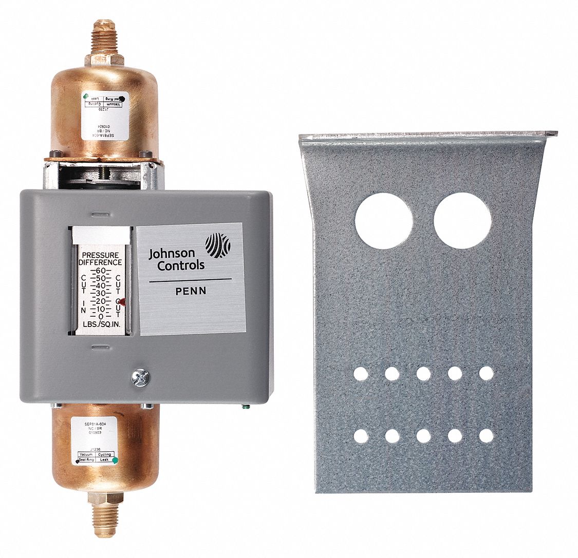 Differential Pressure Control: SPDT, Open/Close on Rise and Fall,  208V/240V, Auto Reset, 1.5 psi