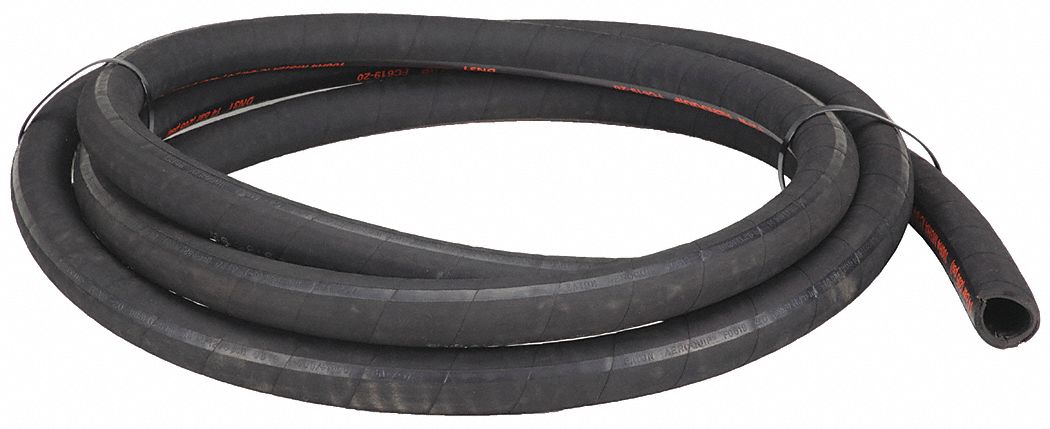 Hydraulic Hose: 100 psi, 2 in Hose Inside Dia., 2 35/64 in Hose Outside Dia., 10 ft Hose Lg, Black