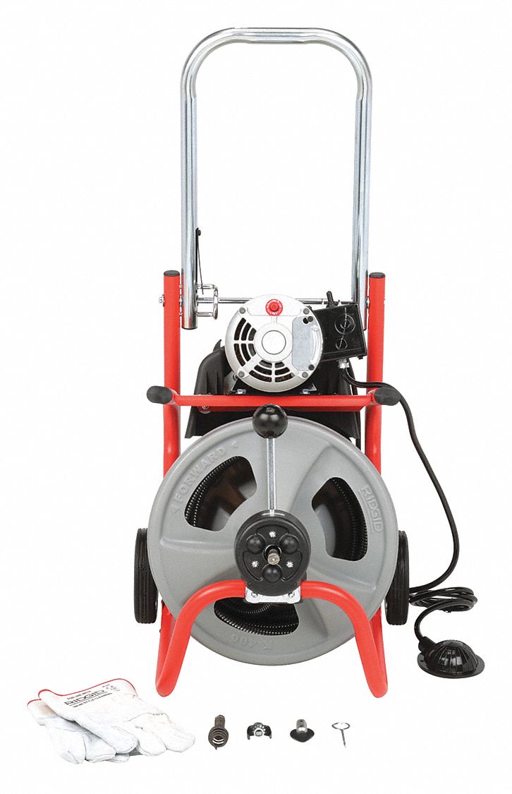 1/2" x 75 ft Solid Core Cable RIDGID 27013 Drain Cleaning Machine,1/3 HP 