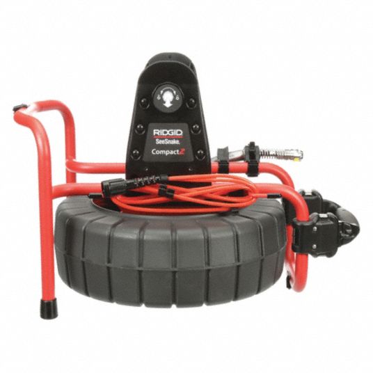 RIDGID Pipe Inspection Camera Reel: SeeSnake Compact2, 100 ft Lg., 6 in  Max. Pipe Dia., 0 Batteries