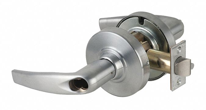 Door Lockset: Classroom Lever Locksets, Chrome, ADA Compliant, SFIC