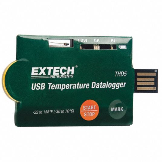 Extech One Time Usage Data Logger Usb Ntc Pk10 40gt01 Thd5 Grainger