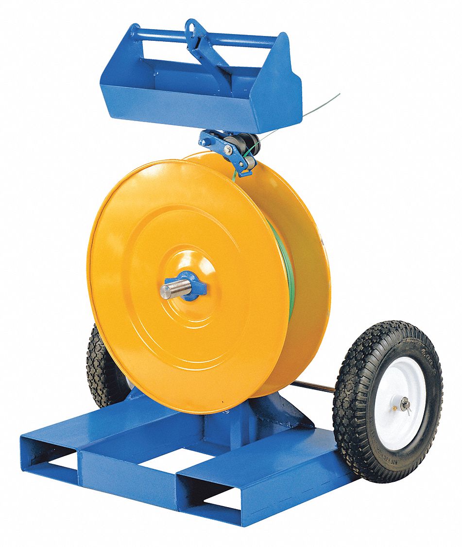 STRAPPING CART WITH FORK, POCKETS, PNEUMATIC WHEELS