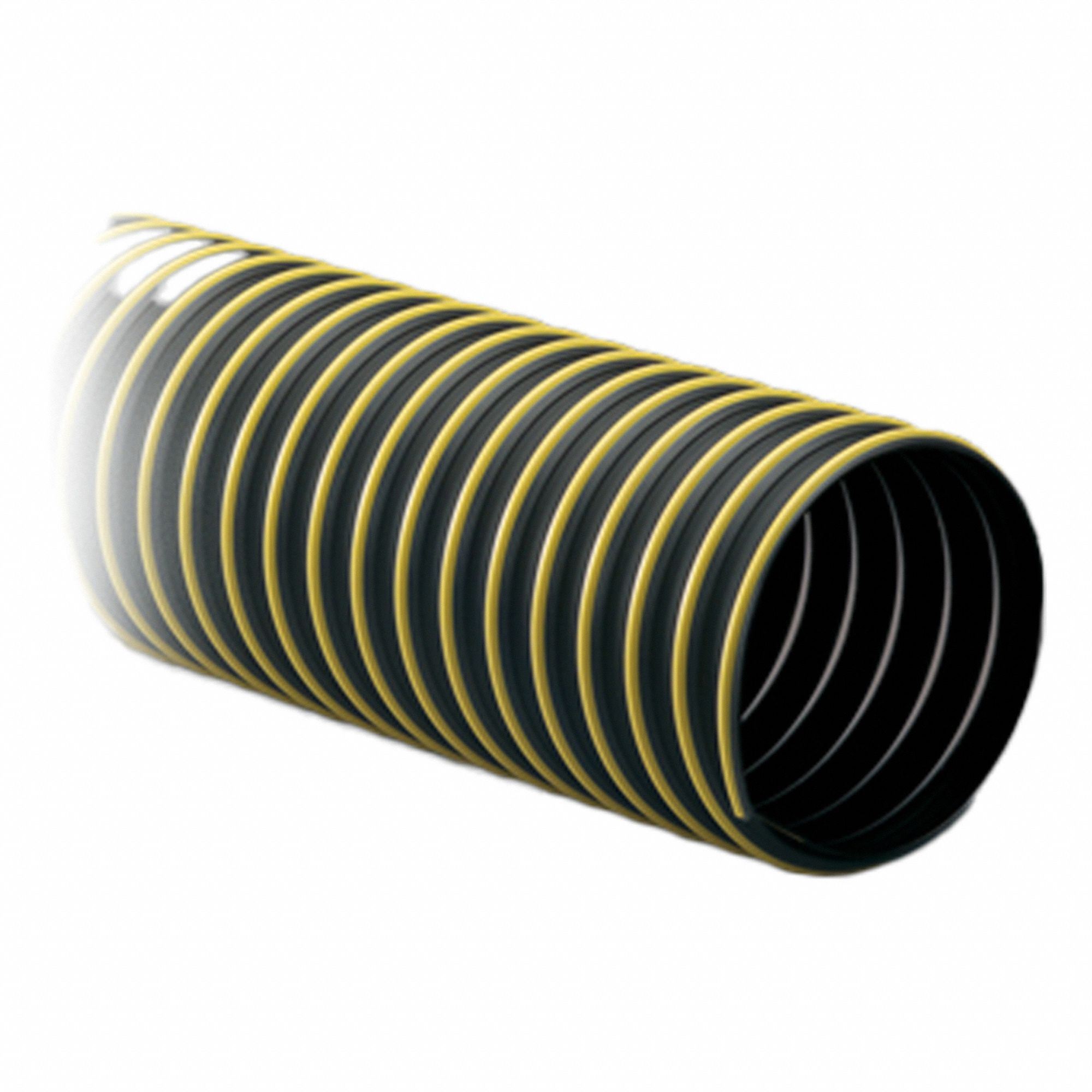 DUCT HOSE, MED WGT, REINFORCED WEAR STRIP, -60 ° F - 275 ° F, BLACK/YELLOW, 0.30 X 4 IN, TP/PP