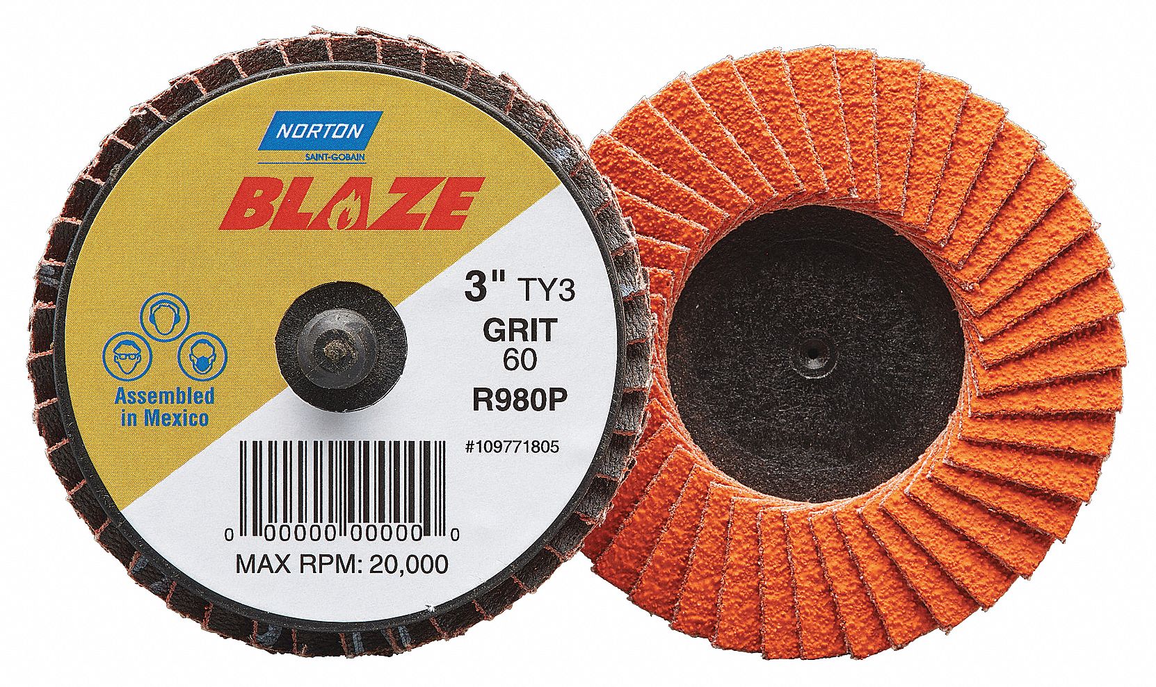 FLAP DISC QC TR 2IN R980 60 GRIT