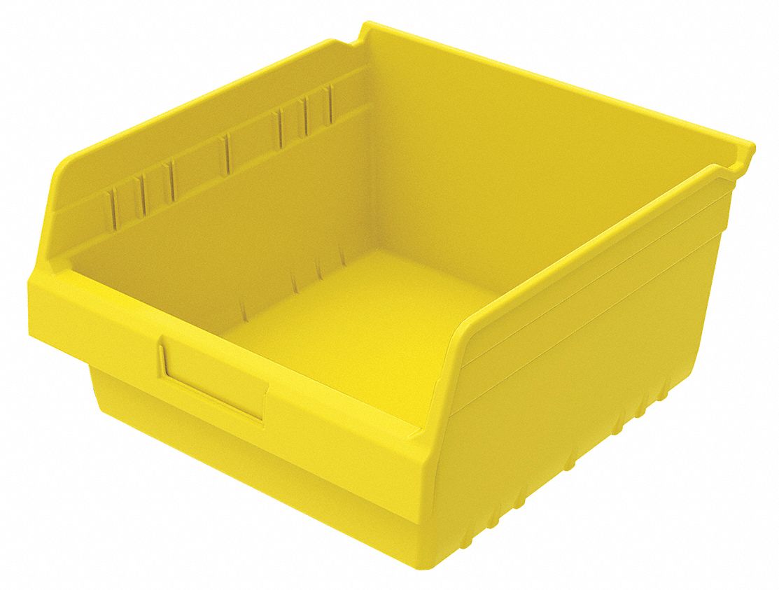 Shelf Bin,11-1/8 In. W,6 In. H,Yellow