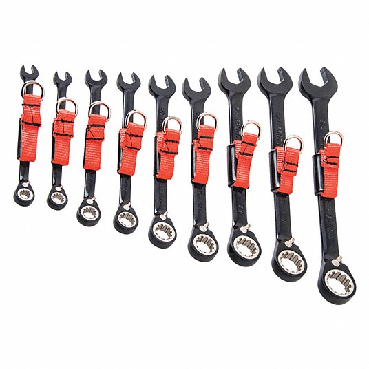 Black Chrome 9 Tools Alloy Steel PROTO JSCV-9S Combination Wrench Set 
