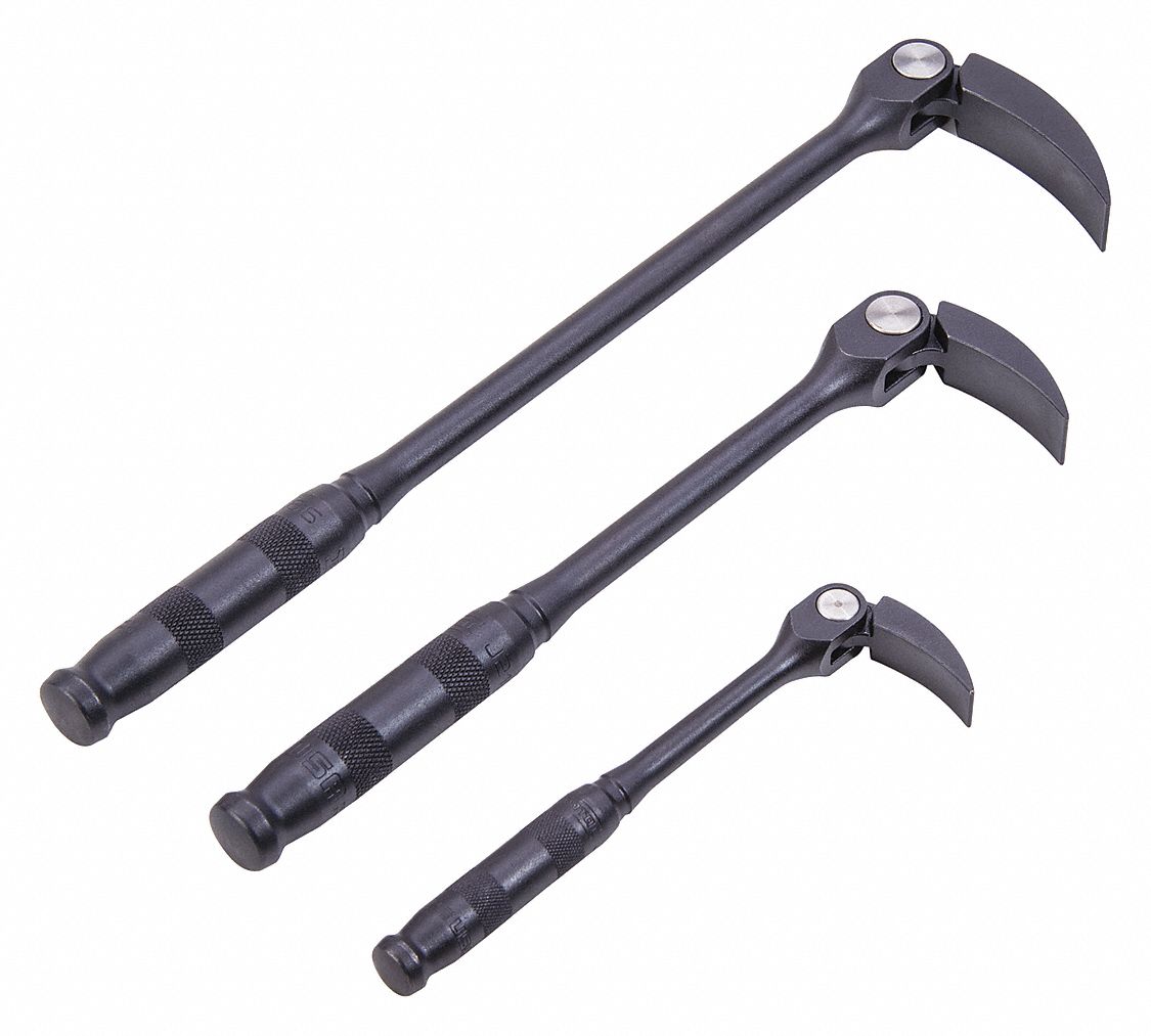 PROTO Pry Bar Set Chisel End, 8 in_12 in_16 in Overall Lg, 8 in_12 in