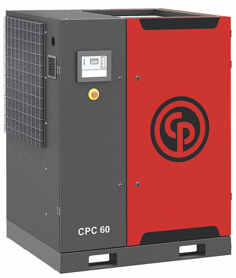 Chicago Pneumatic Rotary Screw Air Compressor Tankless 60 Hp 214 Cfm 230v Ac Three Phase