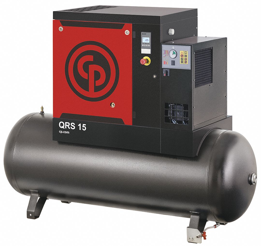 CHICAGO PNEUMATIC 3Phase 15 HP Rotary Screw Air Compressor w/Air Dryer