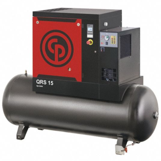 PNEUMATIC, Horizontal, 15 hp, Rotary Screw Air Compressor Dryer - 40JE79|QRS 15 HPD - Grainger